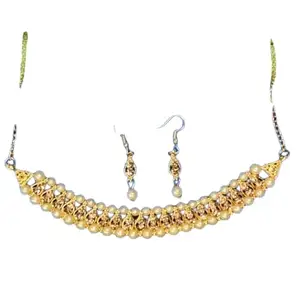 Women's Gold Plated Earring Necklace Set_Pra-9201-LCD