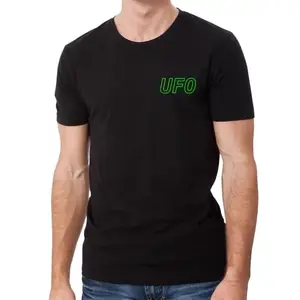 hippie shippie.com HippieShippie Unisex Cotton Regular Fit Half Slevees UFO Graphic Printed Casual T-Shirt with Cool and Funky Design for Parties, Gym, Sports, Travelling (UFO_4XL_Black)