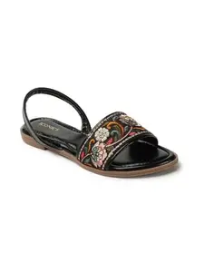 Iconics Women Sandal,Black,UK-4