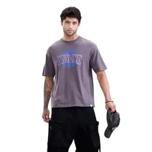 WROGN Men's Cotton T-Shirt | Distressed Retro Print | Oversized Fit