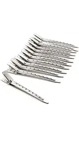 GLAMOROUS GLOW Steel Hair Section Dividing Clip For Hairdressing Styling Accessories, For Unisex Hair Clip Steel Silver Section Pins(STEEL HAIR SECTION CLIPS)-po12