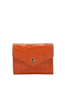 Da Milano Mini Leather Wallet for Women - Orange