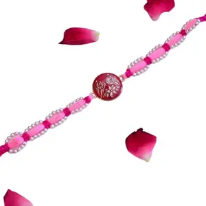 CraftEarth - Crafting Your Curiosity Elegant Floral Design with Pearl Beads Rakhi – RK-311