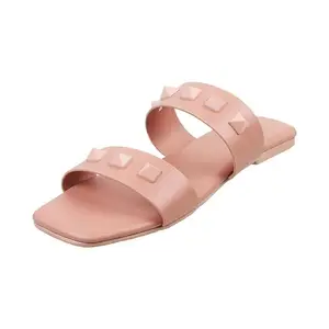 Mochi Womens Synthetic Pink Slip Ons (Size (5 UK (38 EU))