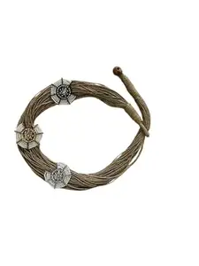 Jute Necklace with White Accessories