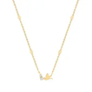 MINUTIAE Gold-Plated Stones-Studded Pendant Necklace With Chain MNT0412_G