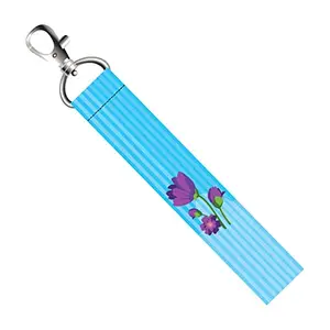 ISEE 360® Violet Flower Lanyard Bag Tag with Swivel Lobster for Gift Luggage Bags Backpack Laptop Bags Travelers Students Worker L X H 5 X 0.8 INCH