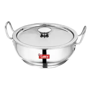 CAMRO: The Most Trusted Brand Round Bottom Heavy Stainless Steel KADHAI 4 litres (No. 15)
