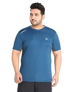 CHKOKKO Men's Polyester Regular Fit Solid Sports T-Shirt