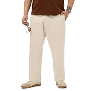 Urbano Plus Men's Straight Fit Mid Rise Cotton Casual Chinos Trousers Stretch