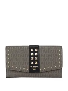 Da Milano Genuine Leather Grey Flap Over Womens Wallet (10017D)