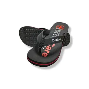 Xstar Men's Ortho Care Orthopaedic and Diabetic Super Comfort Flipflops and Slippers for Gent's and Boy's (Black, numeric_9)