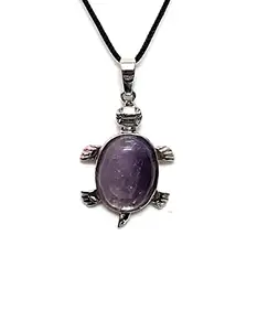 ASTROGHAR Amethyst Crystal Purple Tortoise Shaped Pendant For men & Women