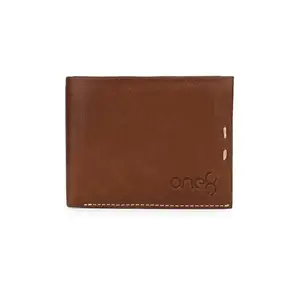 ONE8 by Virat Kohli Men's Premium Leather Light-Weight Credit-Cards Holder Wallet with Secret Compartment| Perfect for Gifting Purposes -Brown