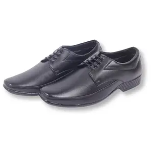 Shoes Kingdom Mens Formal Shoes for Men | Synthetic Leather Oxford Office Shoes Men Ideal for Business, Casual, Parties Wear | Slip-On Trendy Lightweight Shoes for Mens (UK - 10_Black)