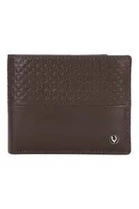 Allen Solly Men Brown Textured Genuine Leather Wallet