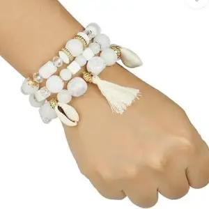 GODFLY Boho Bracelet Set for Women Girls, Handmade Beaded Stackable Bracelets, Colourful Ethnic Jewellery, Festival Fashion Accessories, Stretch Elastic Band, 3-Piece (Multicolor & Multidesign)