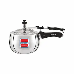 UCOOK By UNITED Ekta Engg. Silvo 2 Litre Bulging Shape Aluminium Inner Lid Non-Induction Pressure Cooker, Silver price in India.