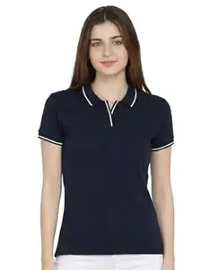 Scott International Women’s Cotton Polo T-Shirt | Half Sleeve Plain Collar Tee | Stylish Casual Top | Plain T-Shirt for Girls | Workwear for Office & Casual Wear