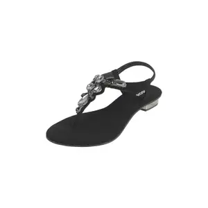 Mochi Women Black Back Strap closure Fashion Sandal UK/8 EU/41 (35-1459)