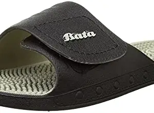 BATA mens Alfred Black Slide Sandal - 8 UK (8726790)
