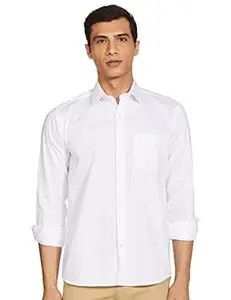 Amazon Brand - Symbol Men's Solid Cotton Formal Shirt | Plain | Full Sleeve-Regular Fit (Available in Plus Sizes)