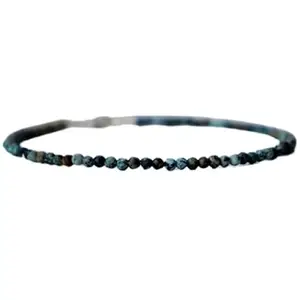 RRJEWELZ African Turquoise Bracelet for Men & Women – 2.5mm Round Faceted Multicolour Beads – 7 inch with Silver Plated Clasp – Healing, Fashion, Gift, Spiritual, Yoga|LCBR_RR_00062