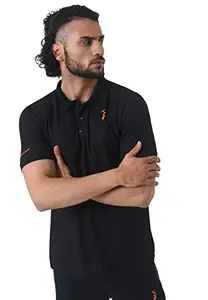 Campus Sutra Men Solid Stylish Activewear & Sports T-Shirts(AZ22_CSM-SS-JRT0126_L) Black