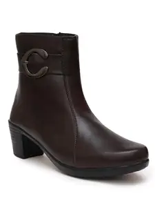 Planet Walk Brown Round Toe Slip-On Chelsea Boots For Women's & Girl's