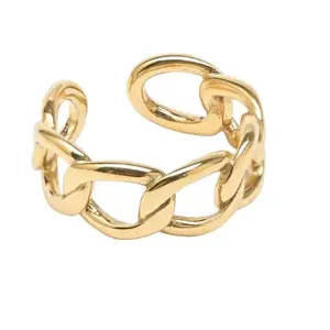 PALMONAS Cuban Link Ring- 18k Gold Plated