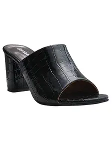 AJANTA Women Black Heel Sandal EL3003