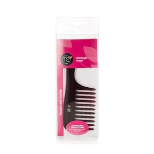 combo of two brushes s foldable travel friendly brush and hand made wide tooth comb