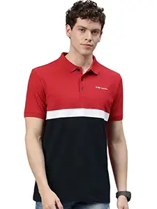 TVS Racing Polo T Shirt Polyester (Red Blue-L)