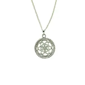 DIYSM Fashion Pendants for Women & Girls with Chain 2 inch Approx (German Silver Pendant)