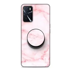 Screaming Ranngers Designer Printed Hard Matt Finish Mobile Case Back Cover with Mobile Holder for Oppo A16 / A53s 5G / A55 5G (Pattern/Marble/White Marble)