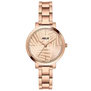 Helix Analog Rose Gold Dial Women's Watch - TW041HL18