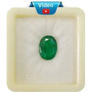 STONEFLEX Zambian Emerald/Panna Earth Mind Stone 9.65 Carats / 10.25 Ratti Unheated Natural (PANNA STONE) Certified AAA++ Quality for Men & Women (Lab Approved)
