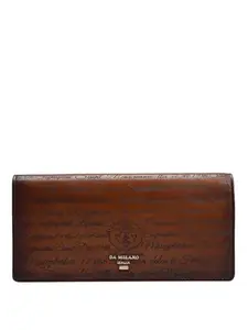 Da Milano Genuine Leather Cognac Both Side Card Women Wallet (0297B)