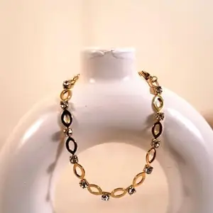 Golden Square Stone Chain Bracelet