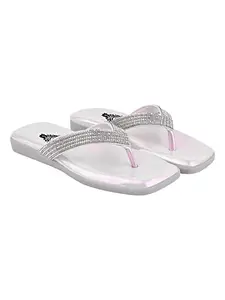 Shoetopia girls Fancy-1122 Silver Flat Sandal - 6 UK (Girls-Fancy-1122-Silver)