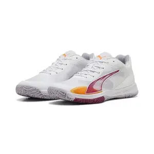 Puma, Women, Accelerate Turbo W+ 4, White-Berry-Lilac Crush-Heat Fire, Indoor Shoe, 4UK, (10844501)