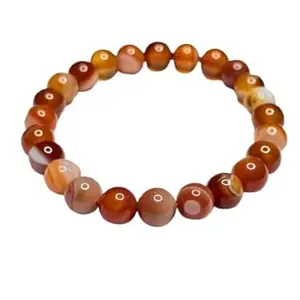 A N SONS Natural Red Carnelian Bracelet With 8 MM Beads Size Increased vitality creativity courage emotional stability and physical well-being for Men and Women