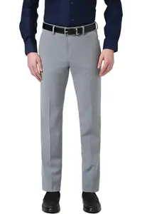 Peter England Men's Slim Work Utility Pants (PETFWNSPA90102_Grey