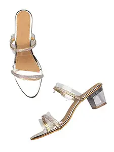WalkTrendy Womens Synthetic Gold Sandals With Heels - 3 UK (Wtwhs362_Gold_36)