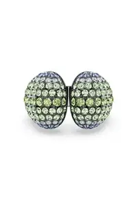 Swarovski Sublima Ruthenium Plated Round Cut Cocktail Ring for Women, Size 55, Multicolor