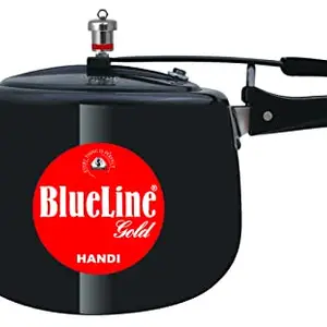 BLUE LINE GOLD Hard Anodized Handi Inner Lid Aluminium Pressure Cooker, Black (Induction Compatible, 6.5 Litre) price in India.
