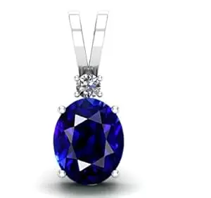 SIDHGEMS 9.25 Ratti 8.41 Carat (AA++) Certified Blue Sapphire Pendant Locket (Nilam/Neelam Stone Silver Plated Pendant Locket)(Size 20 to 23) for Men and Woman