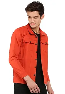 VOXATI Men's Denim Jacket kjt201kp-xxxxl_Orange_4XL