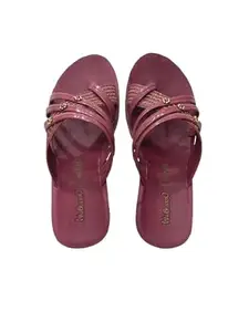 Women's Indoor Outdoor Plush Slippers, Soft Foam Flip Flops, Pink, Synthetic Leather (Pink, UK Footwear Size System, Adult, Women, Numeric, Medium, 5)