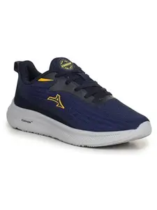 ABROS Zane Running Sports Shoes Breathable Upper Mesh with Eva Sole Memory Foam Insole Casual Walking & Gym Shoes for Mens (Navy/L.Navy 7)